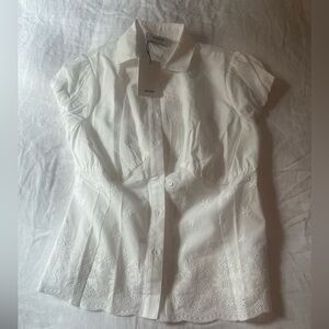 NWT Danielle Guizio Rinka Embroidered blouse